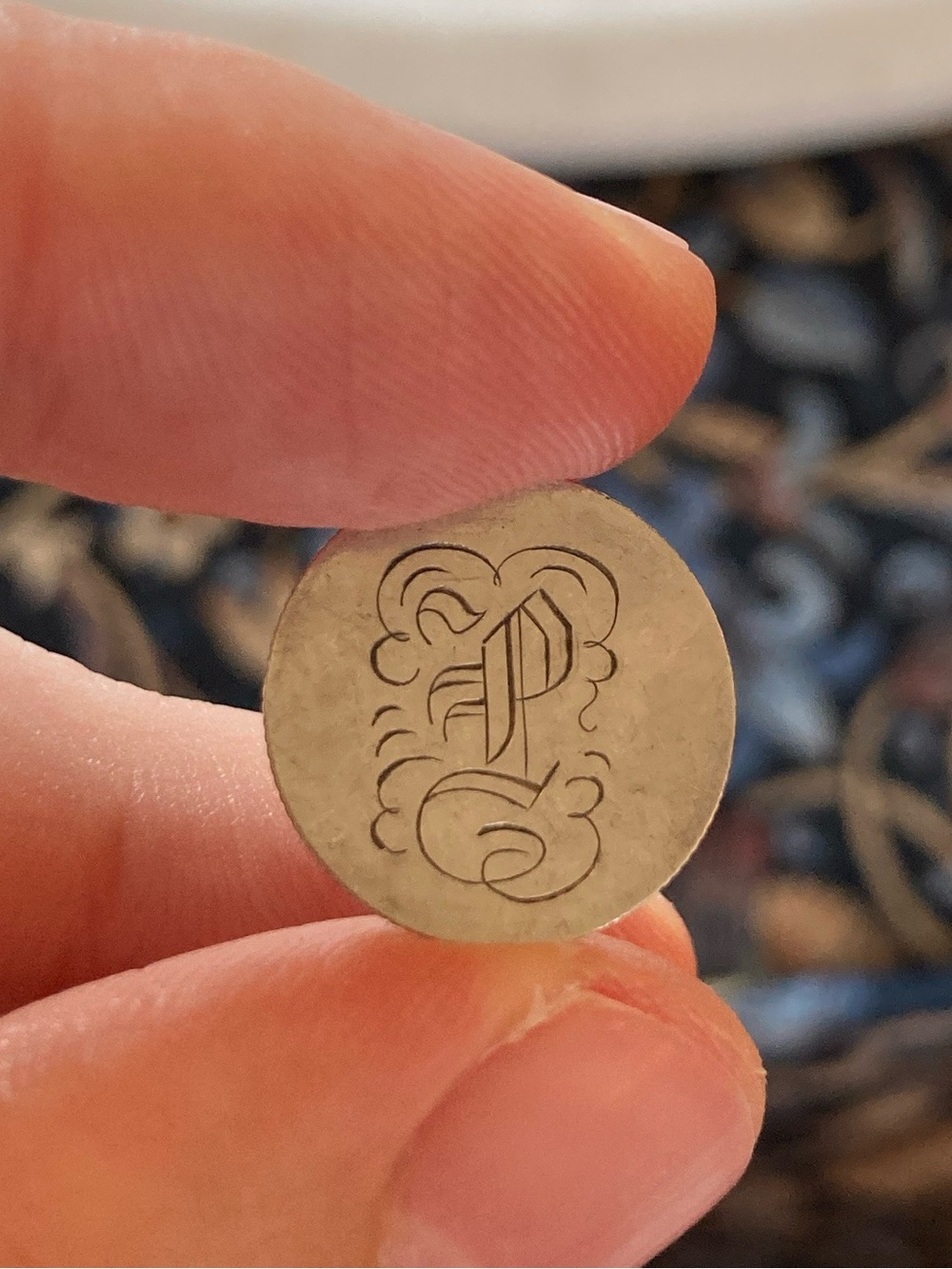 Antique Georgian/Early Victorian Seated Liberty Half Dime Love Token “P” Mono